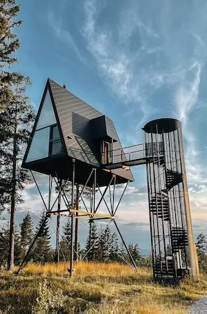 Photo of the PAN Treetop Cabins in Norway.